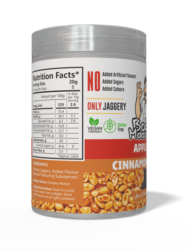 Apple Cinnamon Flavoured Granulated Peanut Bites - Bob Maassy