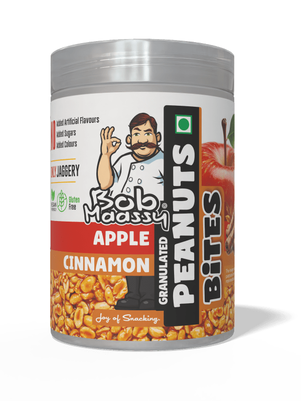 Apple Cinnamon Flavoured Granulated Peanut Bites - Bob Maassy
