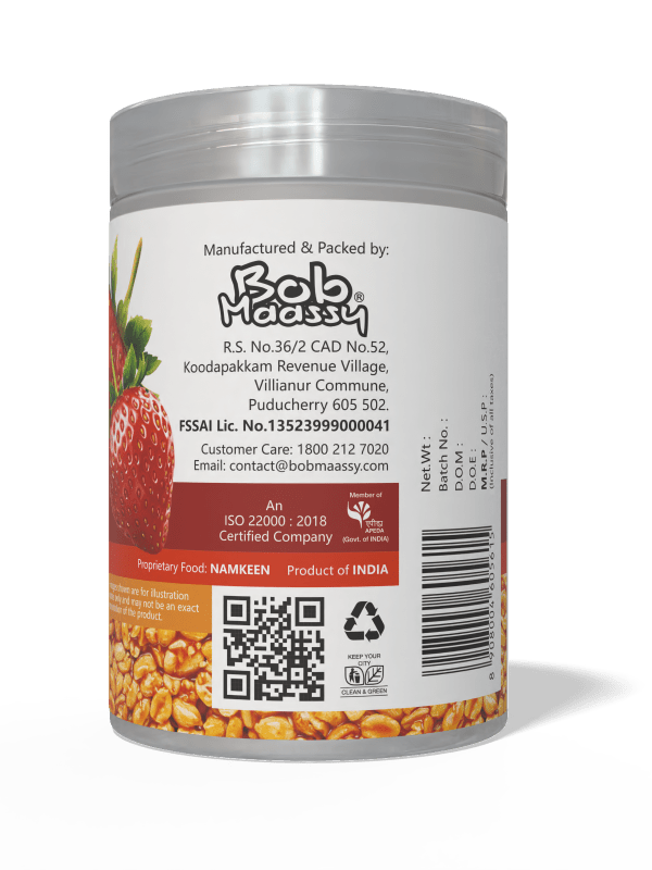 Strawberry Flavoured Granulated Peanut Bites - Bob Maassy
