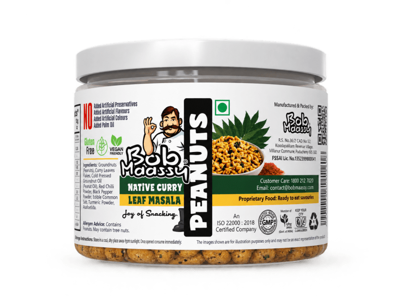 Native Curry Leaf Masala Flavoured Peanuts - Bob Maassy