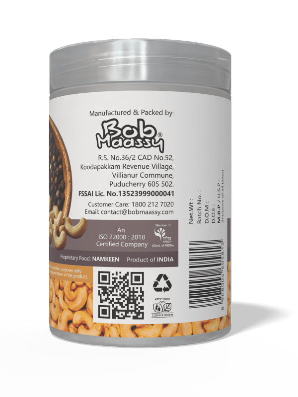 Pepper Flavoured Cashew Nuts - Bob Maassy